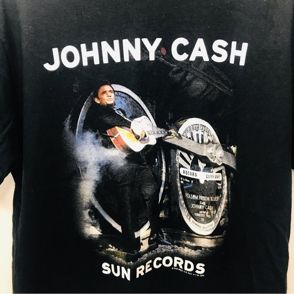 Johnny Cash Sun Records Company T Shirt Mens Large Folsom Prison Blues - Picture 2 of 5